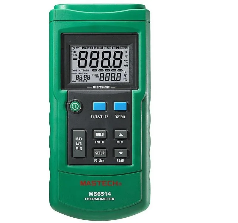 MASTECH-MS6514-MS6511-Dual-Channel-Digital-Thermometer-Temperature-Logger-Tester-USB-Interface-K-J-T-E