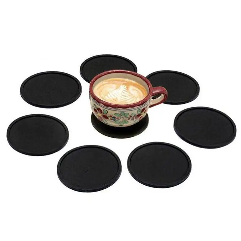 1 قطعة سيليكون شرب الحصير منصات كوستر لجدول ماتس عشاء مفرش طاولة أسود كوب سيليكون منصات مجموعة LPT3070