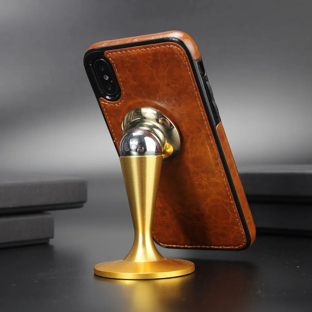 

Metal Magnet Cover Car phone leather For SamsungS8/S9 S8/S9Plus S7/S6 S7/S6edge Car Holder Stand Cover For iphone X 8 7 6 6 Plus