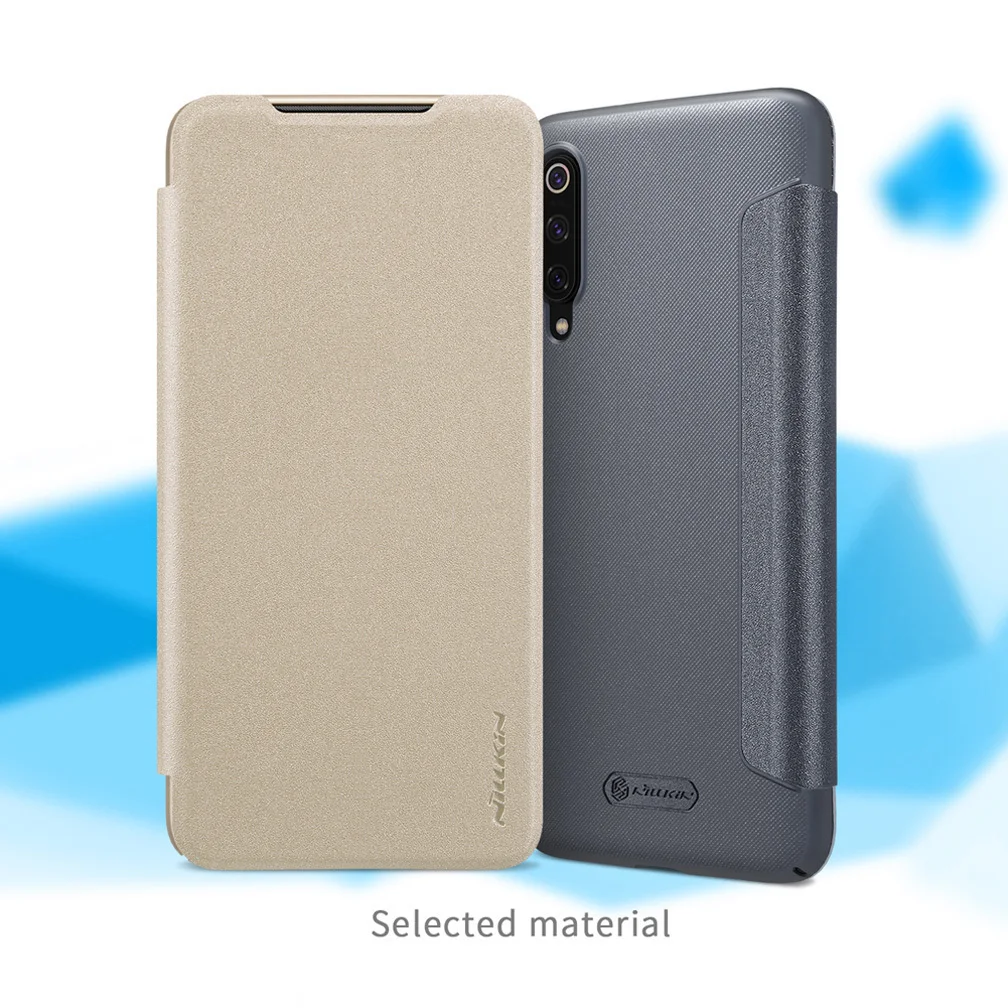 Чехол книжка Nillkin для Xiaomi mi 9 прозрачный пластиковый кожаный чехол телефона / mi9