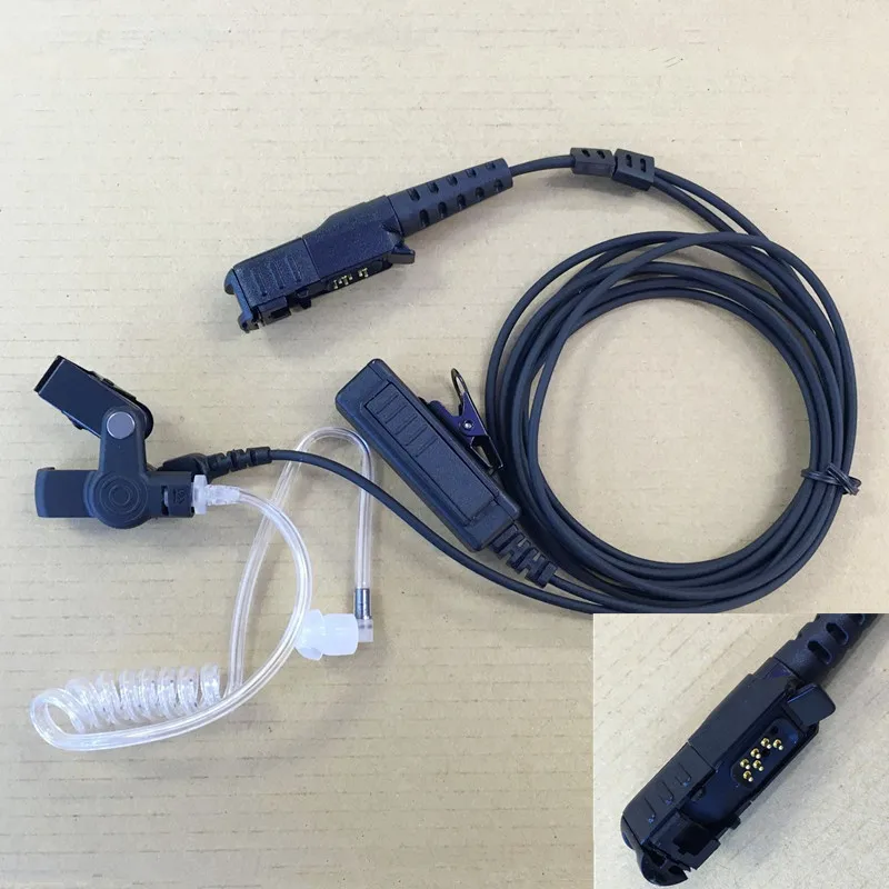 

honghuismart Big PTT Clear Air Tube headphone for motorola DEP550,DEP570,DP2000,XIR P6600,P6608,E8600,XPR3300 etc walkie talkie