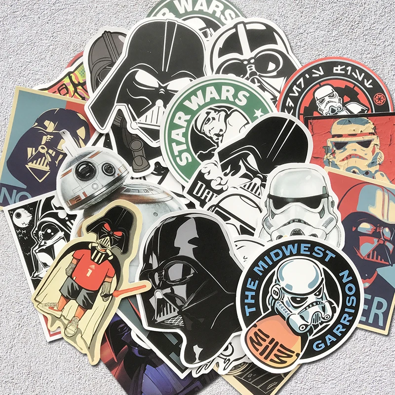 

AQK 25Pcs/Lot Vinyl Star Wars Stickers For Kids Toy Graffiti Sticker For Skateboard Luggage Laptop Notebook Guitar Car Bicycle