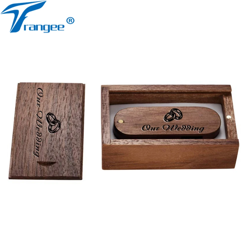 Trangee ореховый деревянный USB флеш накопитель + коробка 4 ГБ 8 16 32 2 0 карта памяти