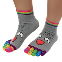 Feitongfashion леди Для женщин обувь для девочек с персонажами из мультфильмов носки с пальцами; носки с пятью пальцами носки хлопчатобумажные забавные носки женские носки# W30
