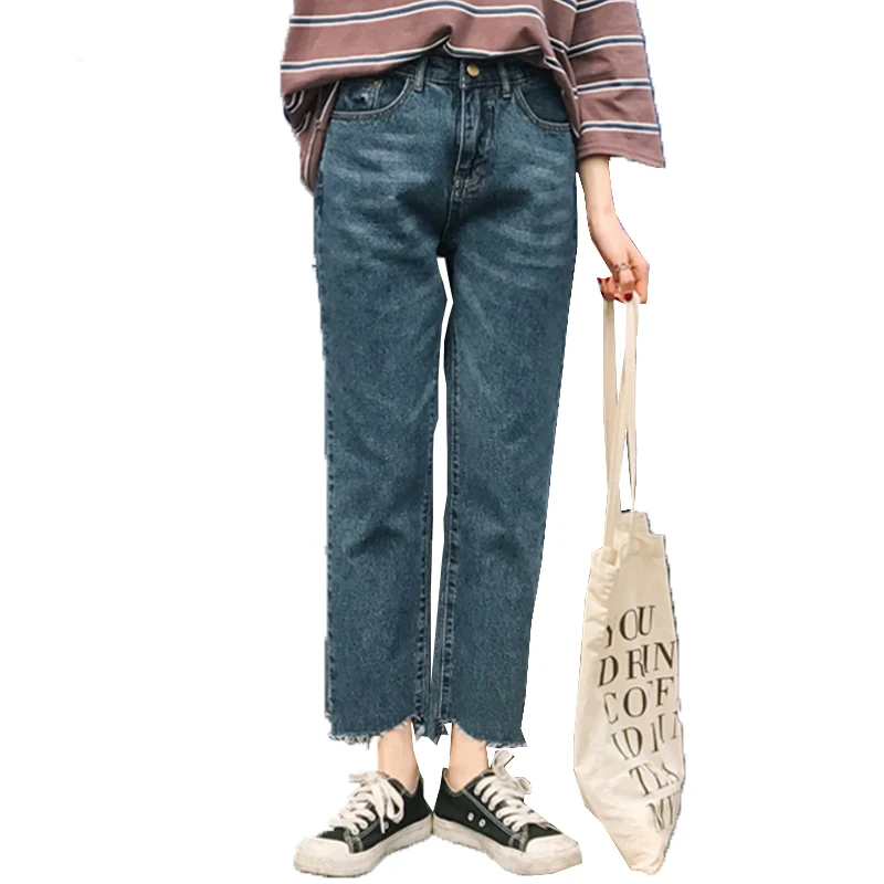 Высокое качество Весна женские новые простые джинсы корейской версии свободные был тонкий девять очков брюки от «Harlan» студент прилива