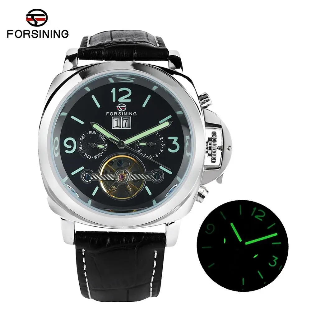 

Men Tourbillon Automatic Mechanical Watches Leather Strap Casual Mechanical Watch for Teenagers Analog Watch Mechanical for Boy