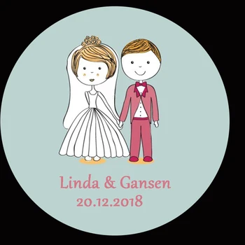 

100pcs Custom Wedding Stickers Golden Heart Design Paper Seals Bakery Stickers Wedding Decoration Baby Shower Favors