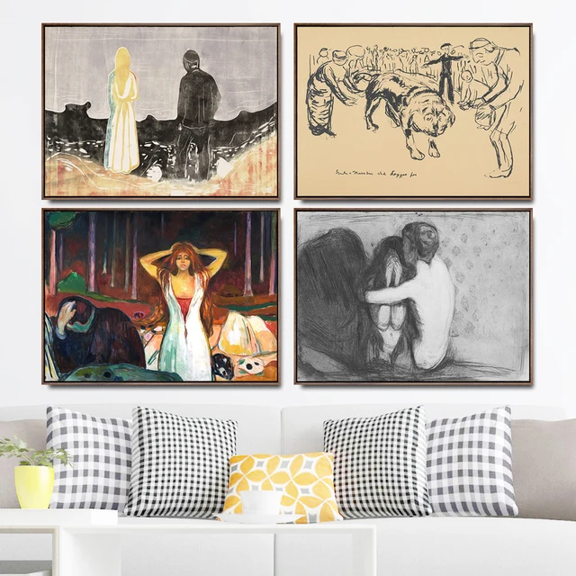 Paintings by Edvard Munch Printed on Canvas 3