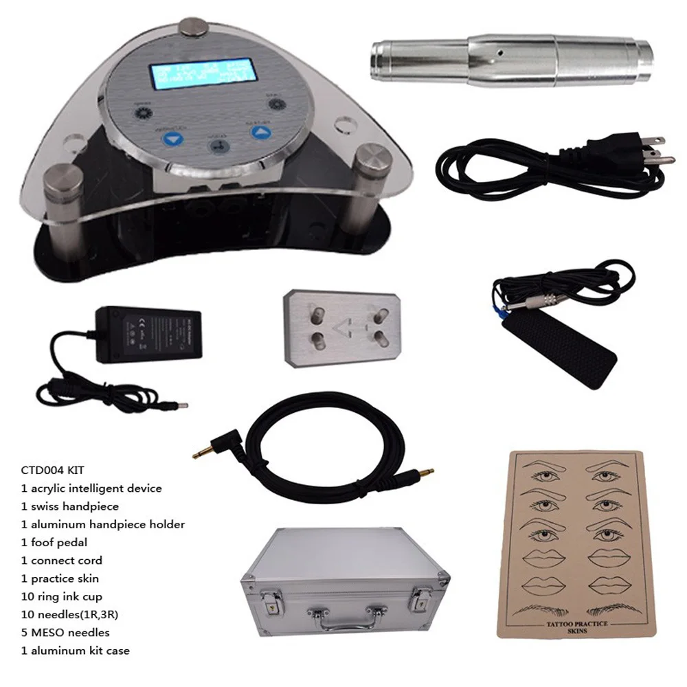 quality Digital Intelligent Permanent Makeup eyebrow lip machine Kit swiss motor gun + power supply + needles Hot Sale (3)