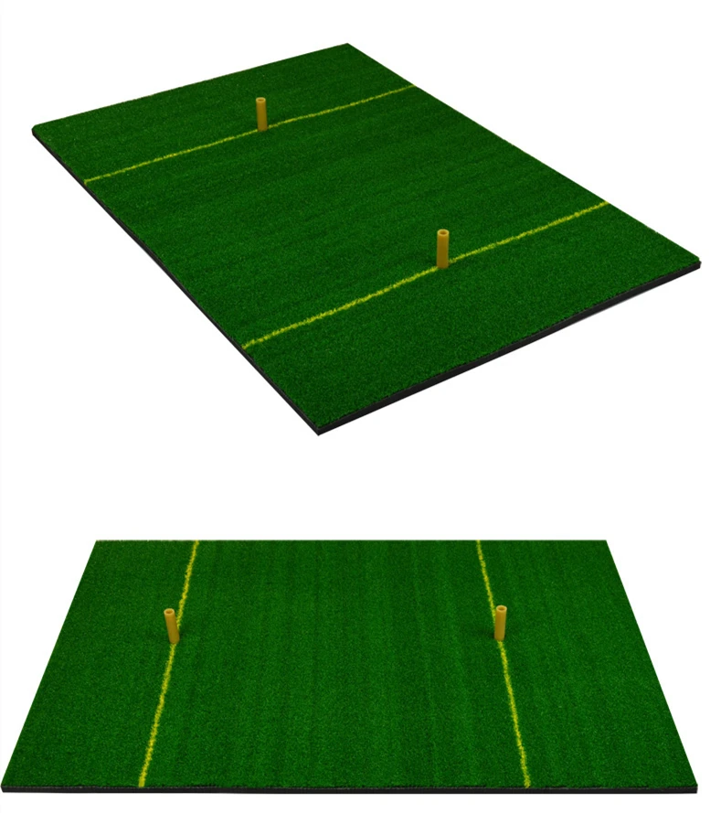 60*90 см Гольф маты для упражнений Гольф удара коврик с искусственной травой с зеленой двойной линии для качели Практика Обучение Клюшки 1