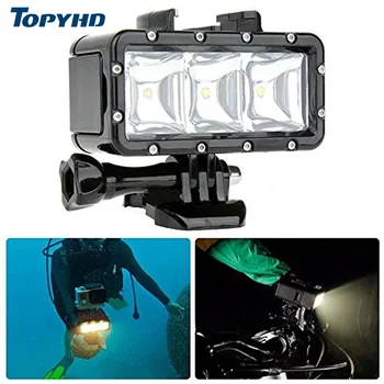 

TOPYHD for flashLight lamp Underwater Diving Waterproof LED Flash Video Light Mount For GoPro SJCAM SJ4000 H9 H9R xiaomi yi