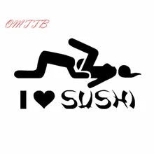 16*9cm I Love Sushi Stickers Window Rear Windshield Motorcycle Vinyl Decal Car Body Funny Car Stickers for bmw benz Car-styling