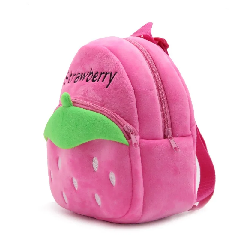 Горячая Распродажа красный розовый мягкий рюкзак клубника Мягкие плюшевые игрушки школьный рюкзак фрукты хорошее качество мультфильм детский сад малыш кукла