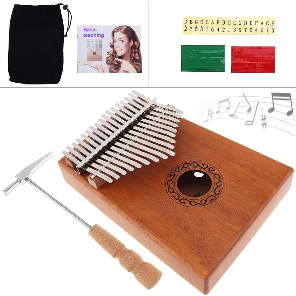 17 клавишный калимба одна доска из Красного дерева для фортепиано Mbira мини