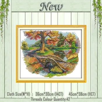 

Autumn scenery decor diy painting counted print on the canvas DMC 11CT 14CT kits chinese Cross Stitch embroidery needlework Sets