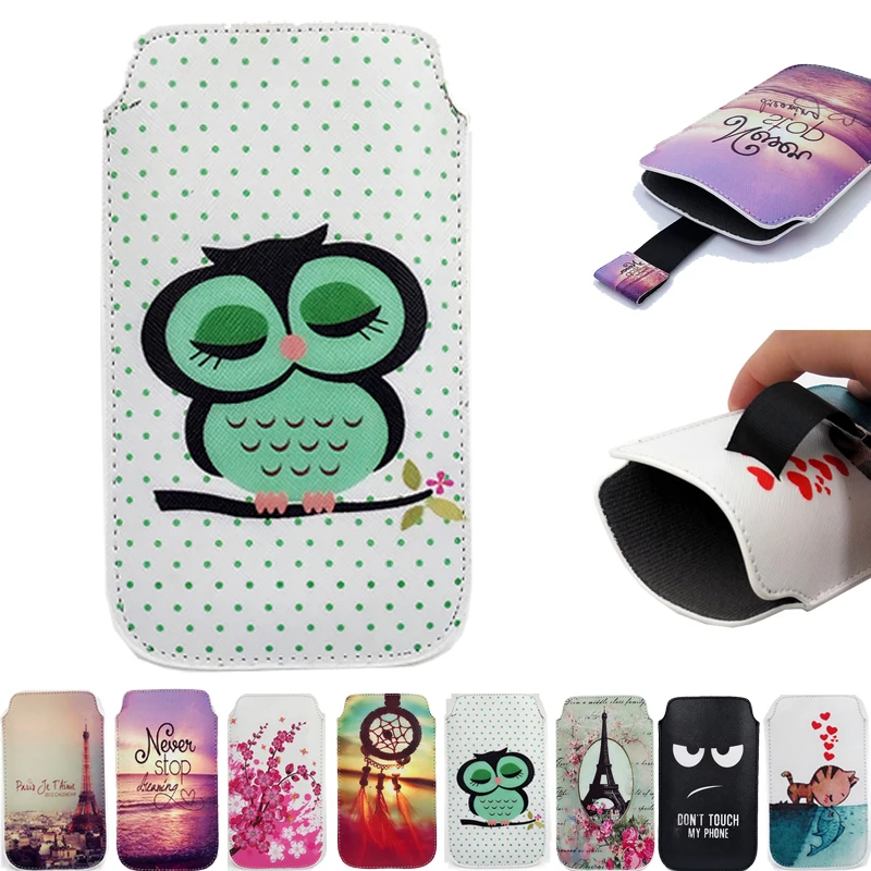 New For Zopo Hero 1 Case Cover Universal Pull Tab PU Leather Pouch Sleeve Owl Cartoon Bag |