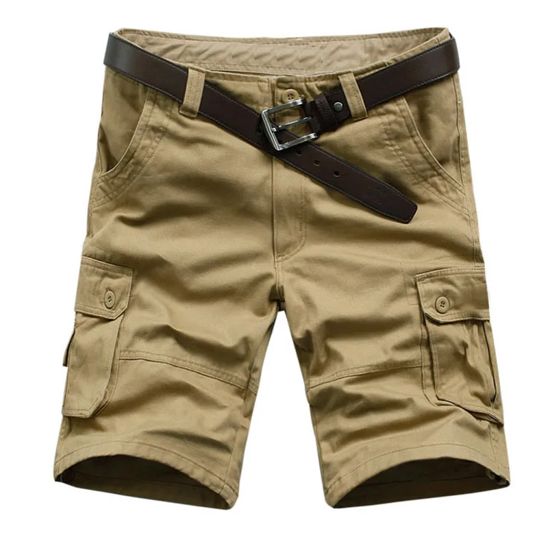 High quality 2019 Summer Cotton Cargo Knee Length loose overalls Multi-pocket bermuda masculina erkek short homme plus Size High quality 2019 Summer Cotton Cargo Knee Length loose overalls Multi-pocket bermuda masculina erkek short homme plus Size