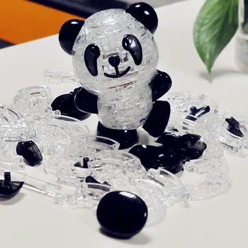 

New Year Gift Toy For Children 3D Crystal Panda Puzzle Toy DIY Aniaml Panda Assembled Model Jigsaw Puzzle Intellectual Birthday