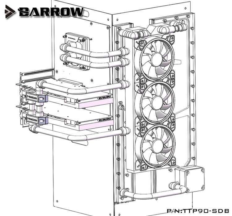 Курган TTP90-SDB, водные платы для Thermaltak Core P90TG чехол, для Intel cpu водяного блока и один/двойной GPU/насосы здания