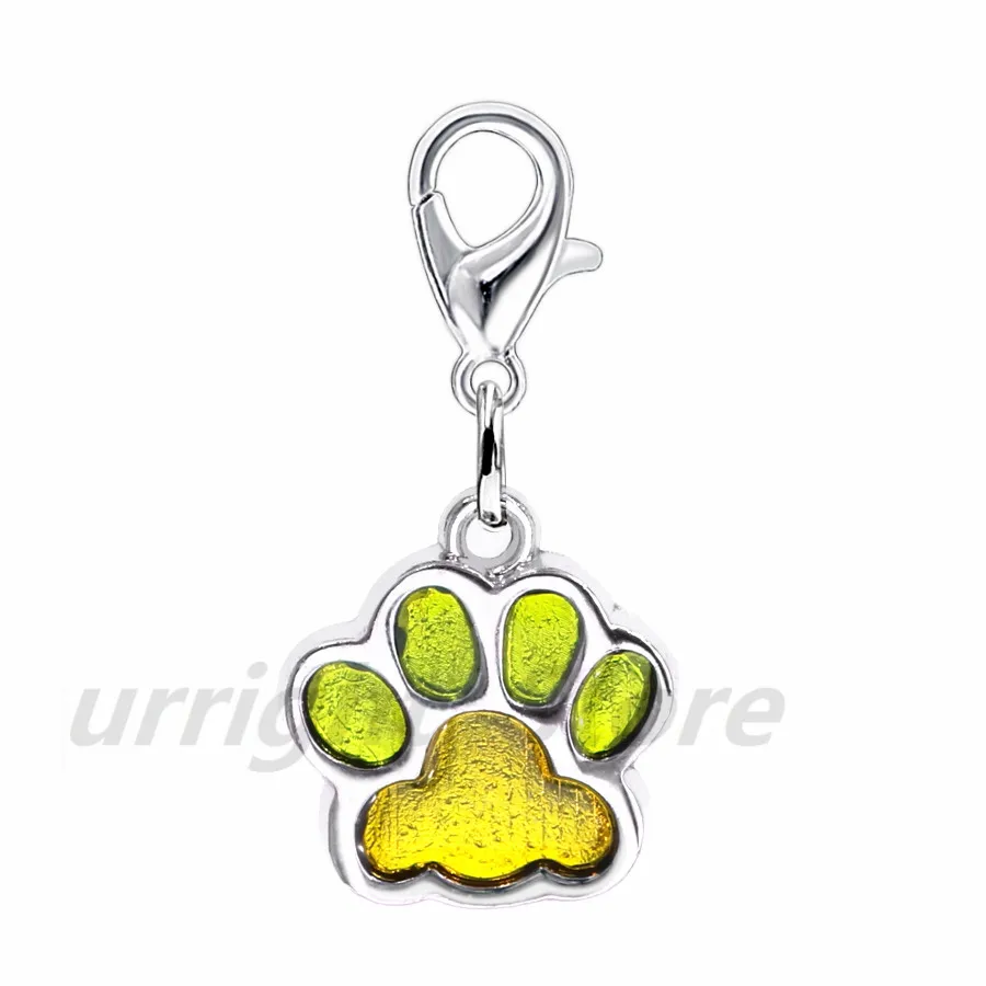 10 шт. эмаль Bling Cat Dog/Bear отпечаток лапы висячий Шарм подходит вращающийся Омар застежка брелок кольца для ключей сумка Ювелирные изделия HC503