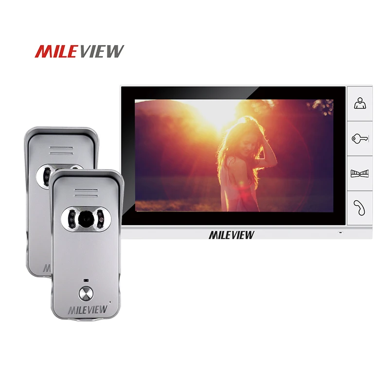 Новый Проводной 9 дюймов TFT Белый Экран Video Door Phone домофон Комплект С Двумя Ночного Видения Камера Наружного Бесплатная Доставка