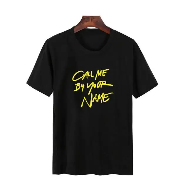 

Call Me By Your Name Unisex T-Shirt Yellow Letter Print Funny tshirt Summer style outfits Women Cool t shirt tops