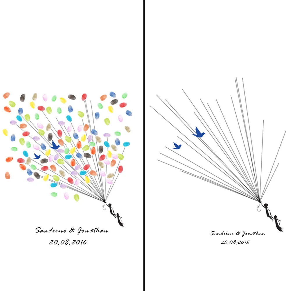 Свадебное дерево с отпечатками пальцев персонализированные холст Свадебный Гость книга DIY вечерние украшения аксессуары свадьба записная книжка лучший подарок