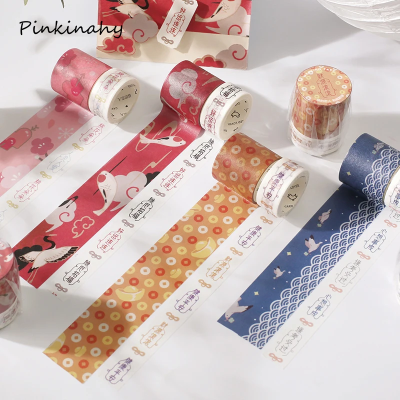 

2 pcs/set Japanese style Romantic Washi Tape Wave crane Sakura masking tape Scrapbooking Decorative sticker school support JD037