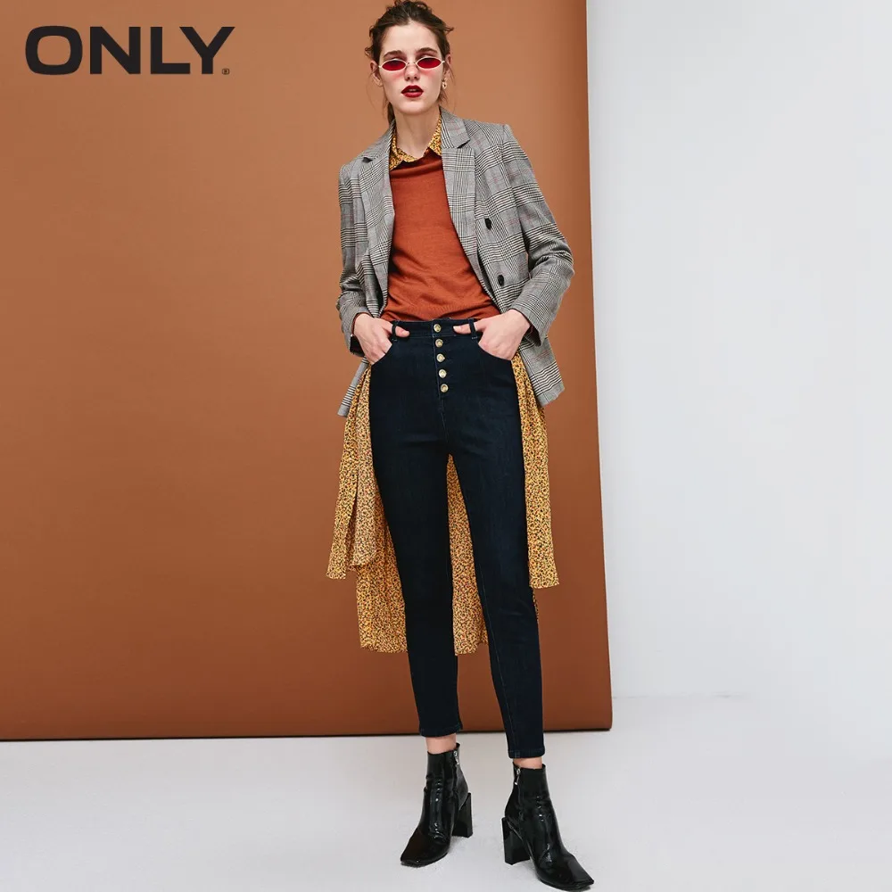 

ONLY Women's High-rise Skinny Crop JeansBuckle fly Simple |118449501