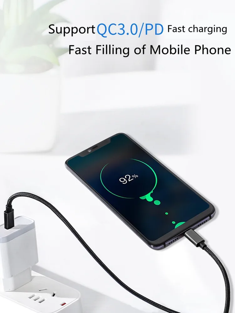 Кабель USB Type C с поддержкой быстрой зарядки 60 Вт 1 м|Кабели для мобильных телефонов|