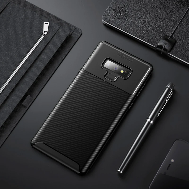 for Samsung Galaxy Note 9 Case Note9 Back Cover Luxury Carbon Fiber Slim Silicone Shockproof Soft TPU |