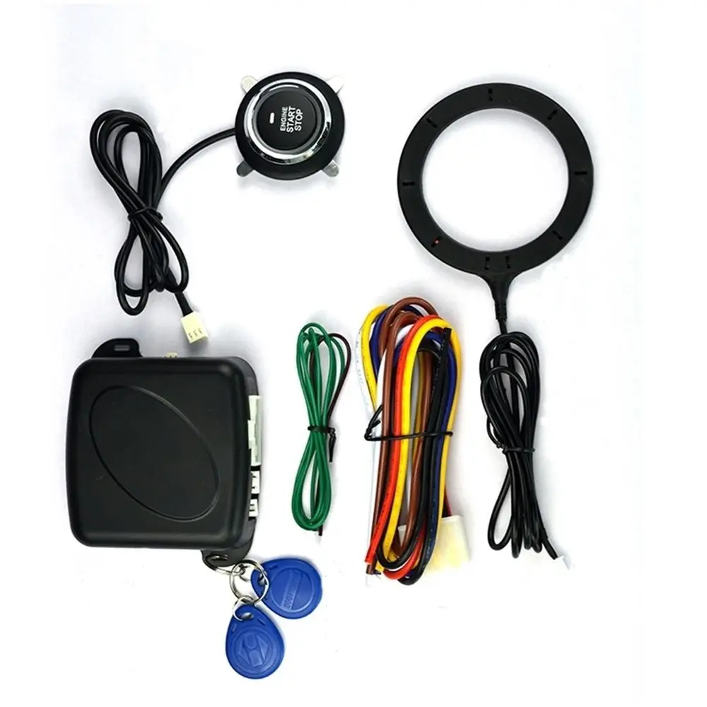 Keyless Push Button Start Car Alarm System Driving Security Engine Start RFID Lock Ignition