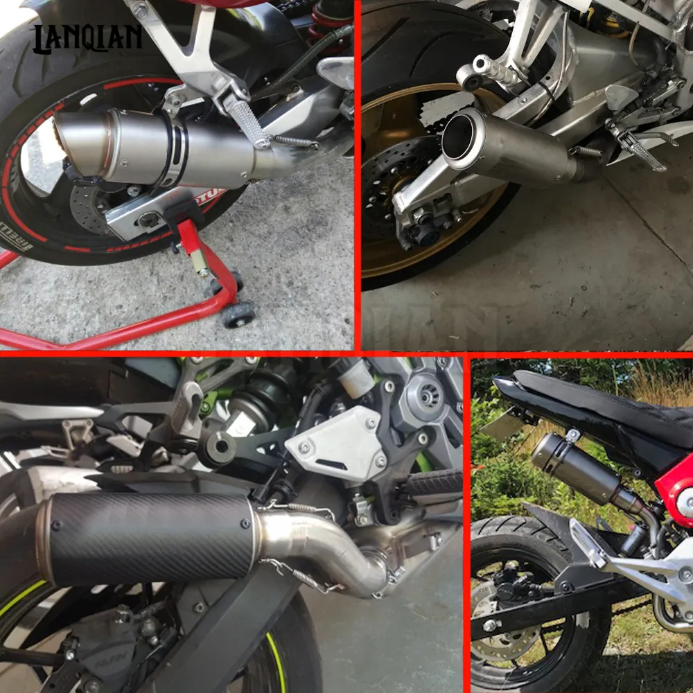 Para DUCATI MONSTER 400, 620, 695, 696, 796, 800 S2R BMW 821 motocicleta Universal de fibra de carbono de tubo de Escape GP escapar silenciador de escape