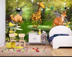 3d обои фотообои на заказ стенная роспись для детской комнаты сказочный лес картинки с животными диван ТВ фон обои для стен 3d