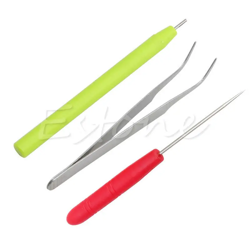 

Y142 New 3Pcs/Set Quilling Tweezer Slotted Paper Needle Cardmaking DIY Hand Craft Tool