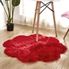 Large Faux Fur Floor Rug, Flower Shaped Luxury Mat, White, Grey, Blue, Plush Carpets for Living Room, Kids, Home, 45 cm, 90cm 2