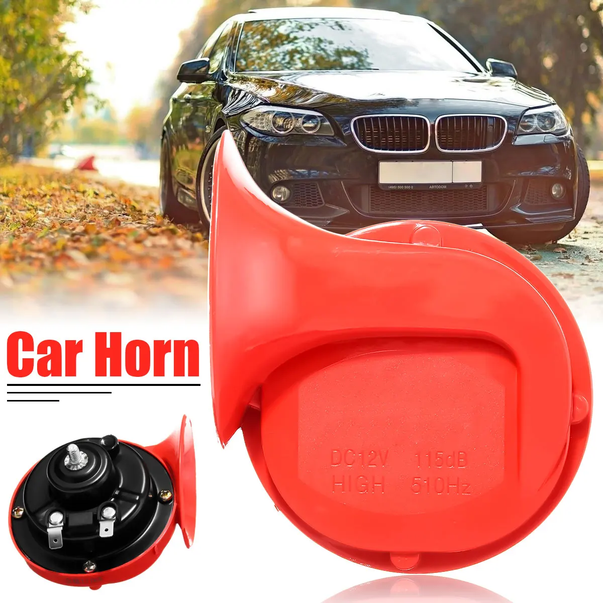 115DB 510Hz Snail Siren Horn Speaker Waterproof Electric Snail Horn Air Horn 12V for Motorcycle Auto Car Scooter