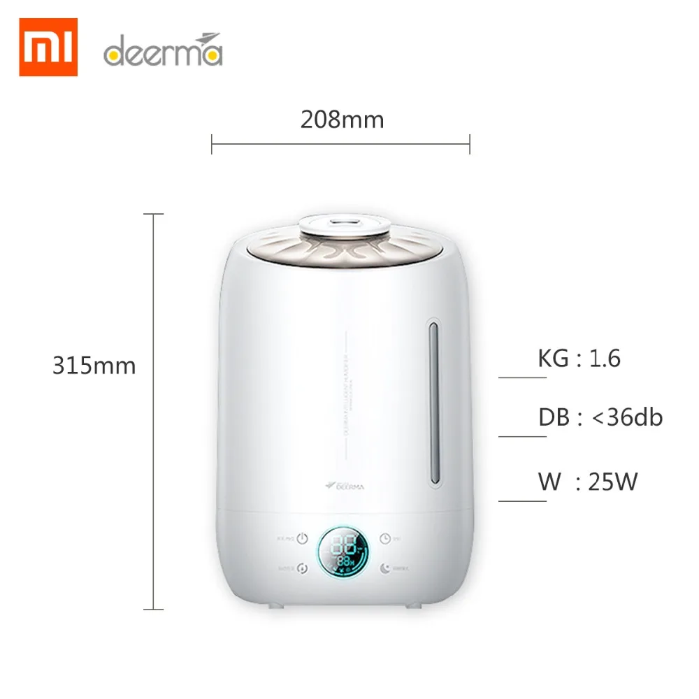 Xiaomi Deerma DEM F500 увлажнитель воздуха ультразвуковой тумана 5L тихий ароматический