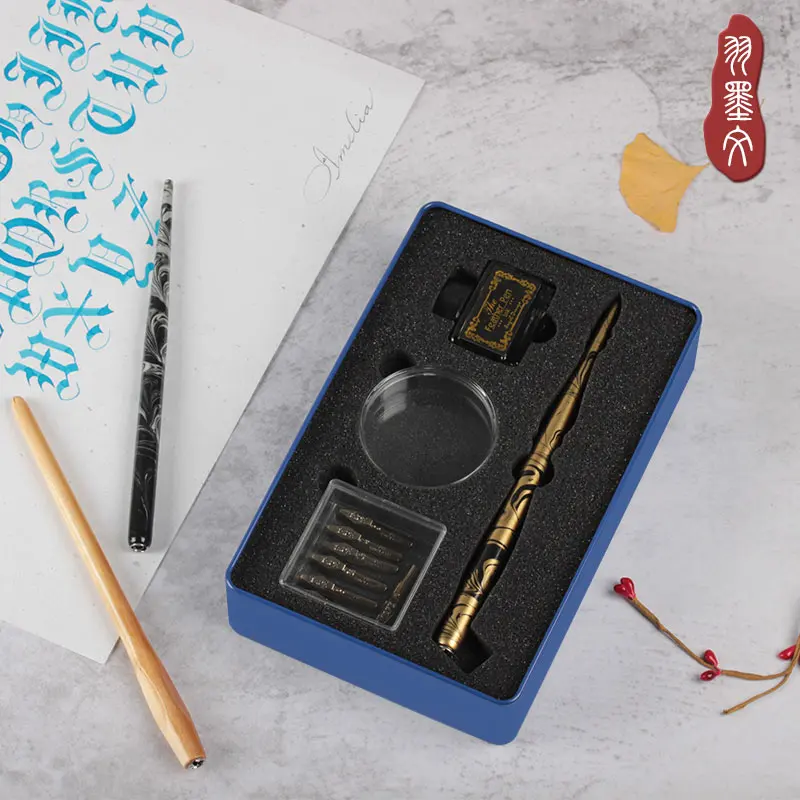 Nuovo Stile, Gotico Parallelo Penna Di Calligrafia, Dip Penna Inchiostro Della Penna Di Lusso Penna Inchiostro Della Penna Stilografica Set