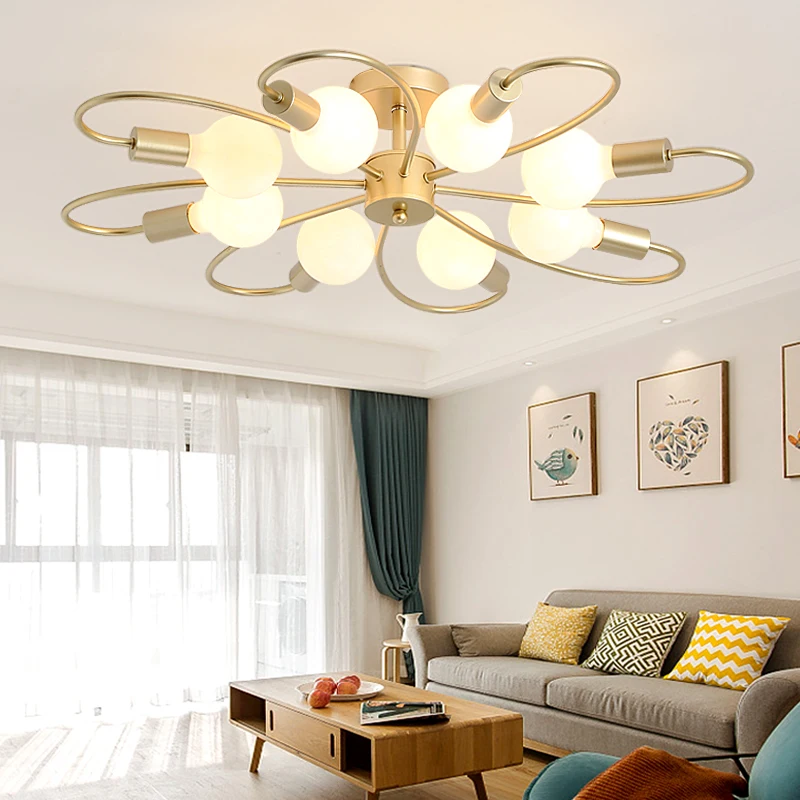

TRAZOS Gold Iron 3/6/8 Branching Bubble Modern Light Living Lighting Creative Living Room Office Single Head Lights