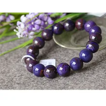 Скидка,, высококачественный натуральный фиолетовый сугилит, более синий стрейч, готовый браслет с круглыми бусинами 12mm03215