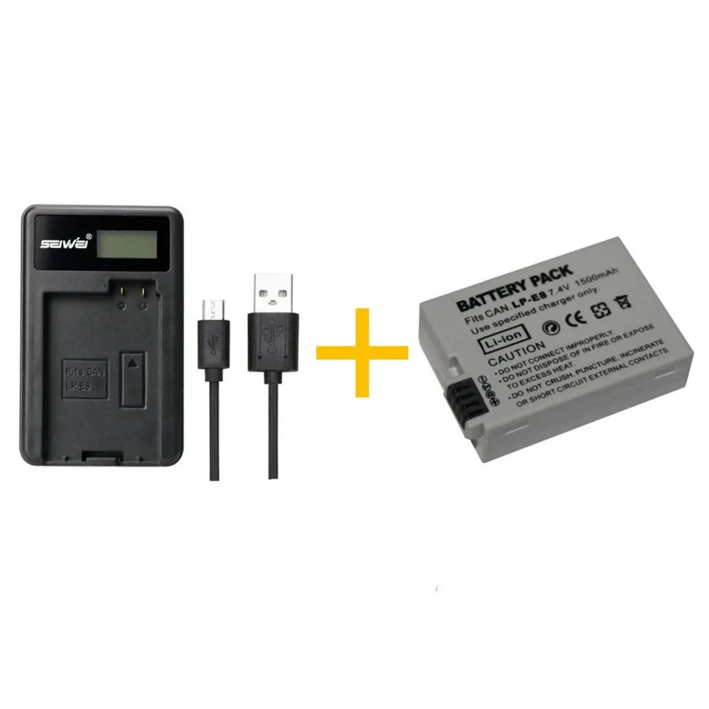 1 pcs 1500 mAh LP-E8 LPE8 LP E8 Battery With LCD Single Charger for Canon EOS 550D 600D 650D 700D X4 X5 X6i X7i T2i T3i | Электроника
