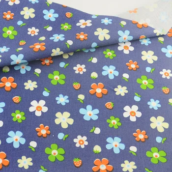

Blue Flower Cotton Fabric Tecido Patchwork Bedding Craft Teramila Fabrics Decoration Tissue Quilting Home Textile Sewing Cloth