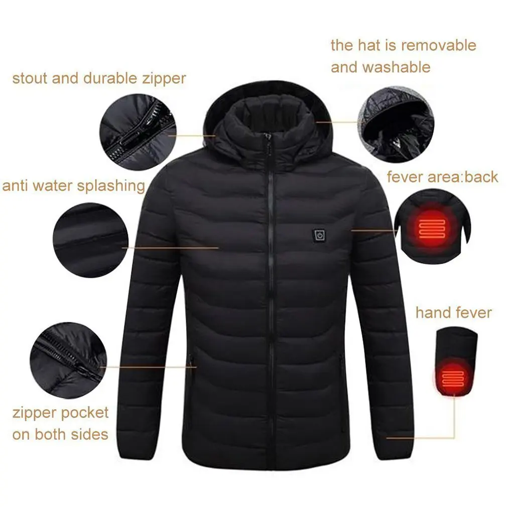 Удобная мужская Термоодежда с usb-нагревателем, куртка с подогревом, зимняя одежда, верхняя одежда