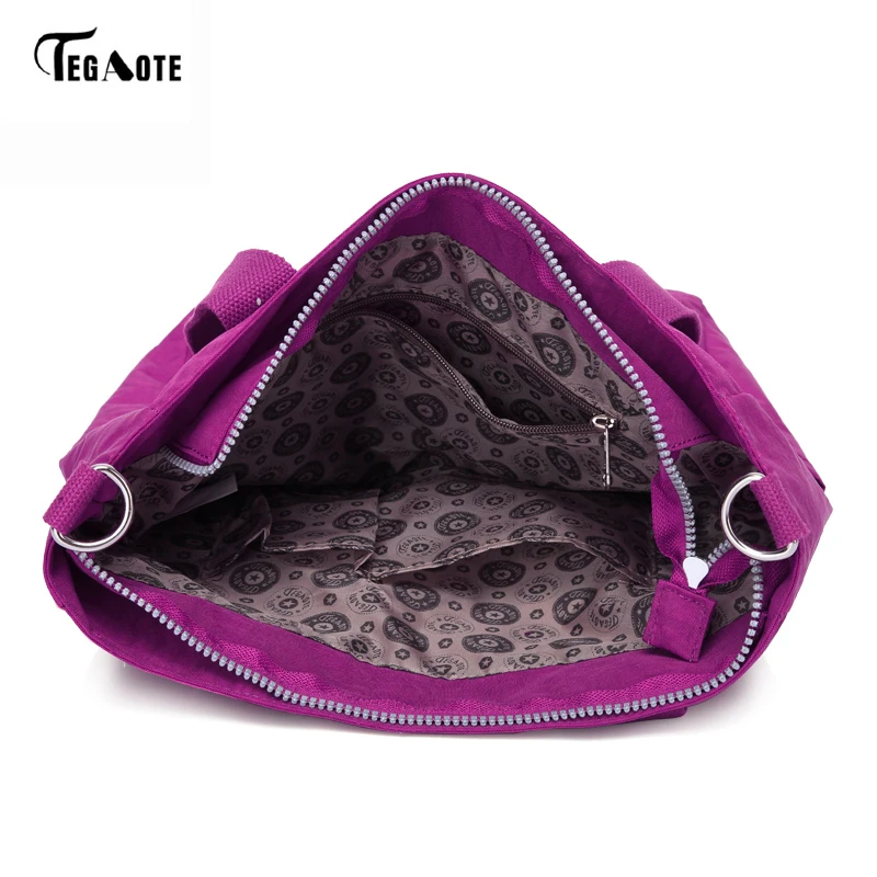 TEGAOTE, новинка, женская сумка через плечо с верхней ручкой, дизайнерские сумки, известный бренд, нейлон, Женская Повседневная сумка для покупок