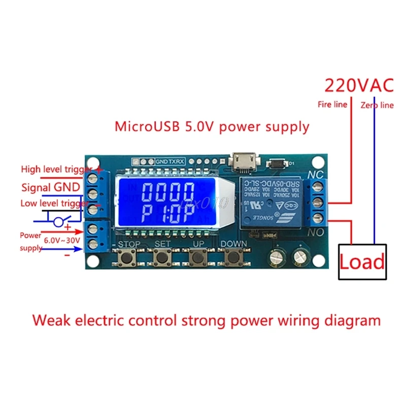 DC 6-30 в Поддержка Micro USB 5 В светодиодный дисплей Автоматизация таймер задержки цикла контроль выключения реле времени задержки Июльская Прямая поставка