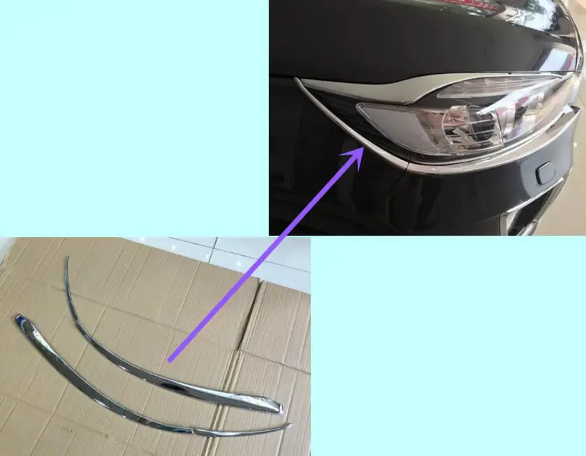Для Kia Sorento L кузова спереди головной свет лампы hood литья frame stick ABS хром крышка отделкой frame - Название цвета: Серый