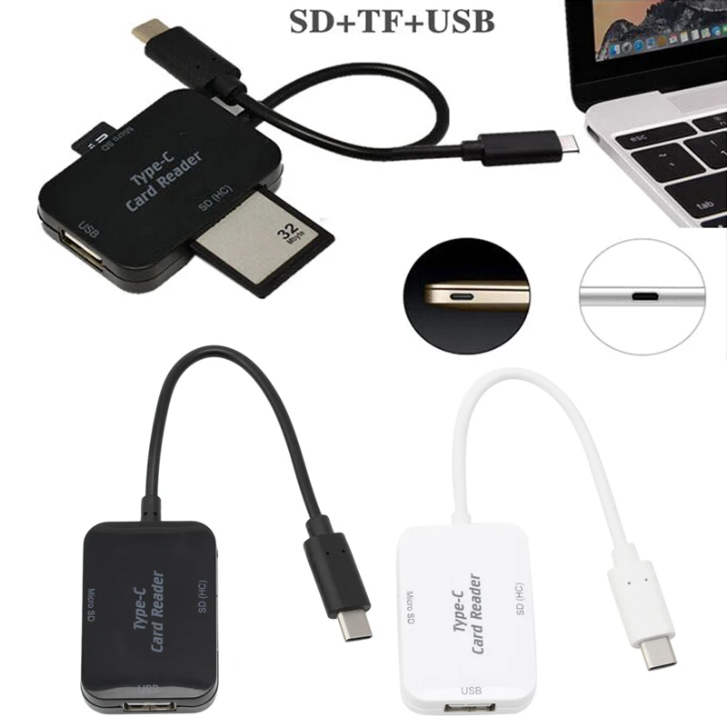 USB-C Тип c USB 2.0 концентратор SD TF картридер OTG адаптер для телефона ПК