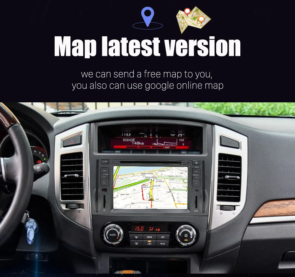 Excellent Eunavi 7" 2Din Android 9.0 2G+32G 8Core Steering-Wheel For MITSUBISHI PAJERO V97 Car Multimedia Player Fast Boot GPS+Glonass 9