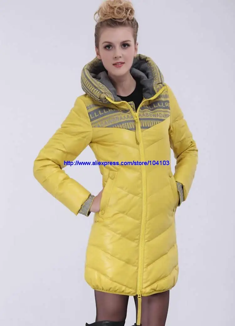 yellow down jacket womens